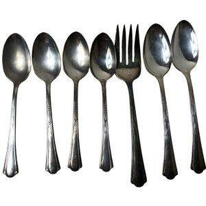 Valencia Silver Plate Silverware Serving Fork & Serving Spoons